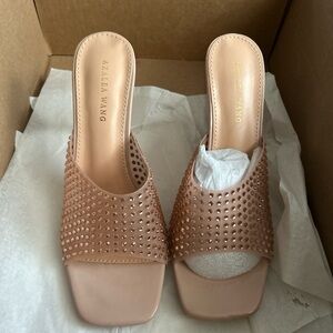 Azalea Wang Blush Studded Mules